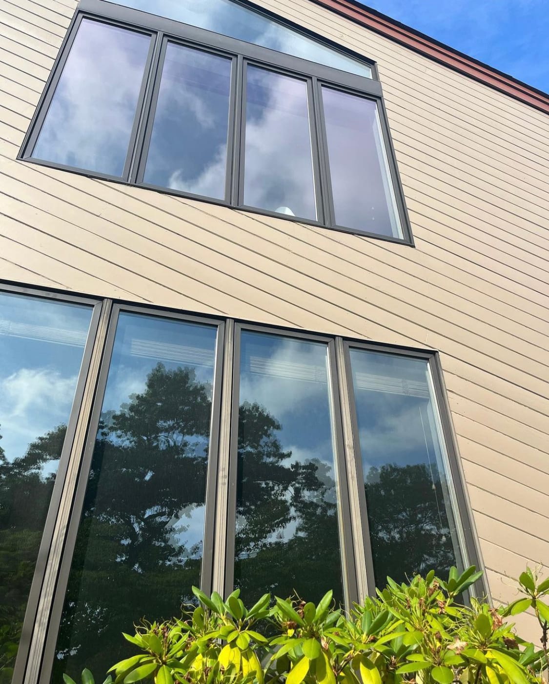 Exterior windows at a commercial property serviced by Shining Image